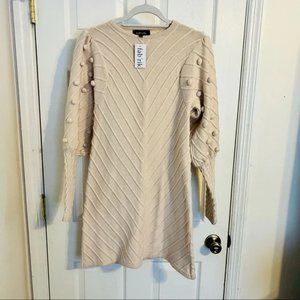 NWT Fab'rik Knit Sweater Dress with Mutton Flare Sleeves Sz. L